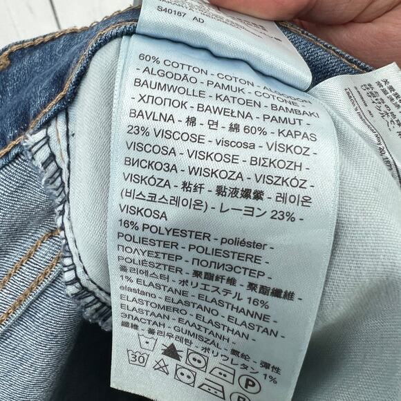 Levi's 721 High Rise Skinny Jeans Womens Size 27x31 Distressed Medium Wash - Picture 12 of 12